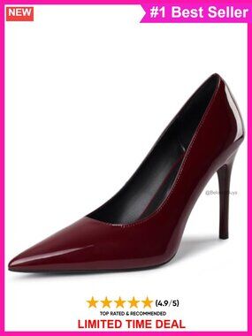 OSBEAR Women's 4 Inch Pointed Toe Stiletto High Heels Faux Leather Pumps